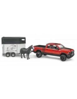 Bruder 2501 - Dodge RAM 2500 Power Wagon Met Paardentrailer En Paard
