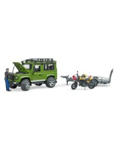Bruder 2589 - Land Rover Defender Met Aanhanger En Scrambler Ducati -Speelgoedwinkel bruder bruder 2589 land rover defender met aanhang 3