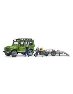 Bruder 2589 - Land Rover Defender Met Aanhanger En Scrambler Ducati -Speelgoedwinkel bruder bruder 2589 land rover defender met aanhang 4