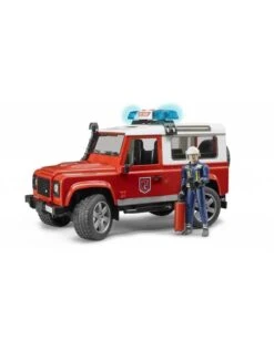 Bruder 2596 - Land Rover Defender Stationwagen - Brandweerauto En Brandweerman