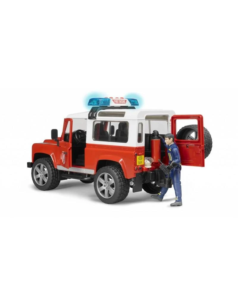 Bruder 2596 - Land Rover Defender Stationwagen - Brandweerauto En Brandweerman 6 Bruder 2596 - Land Rover Defender Stationwagen - Brandweerauto En Brandweerman - Afbeelding 4