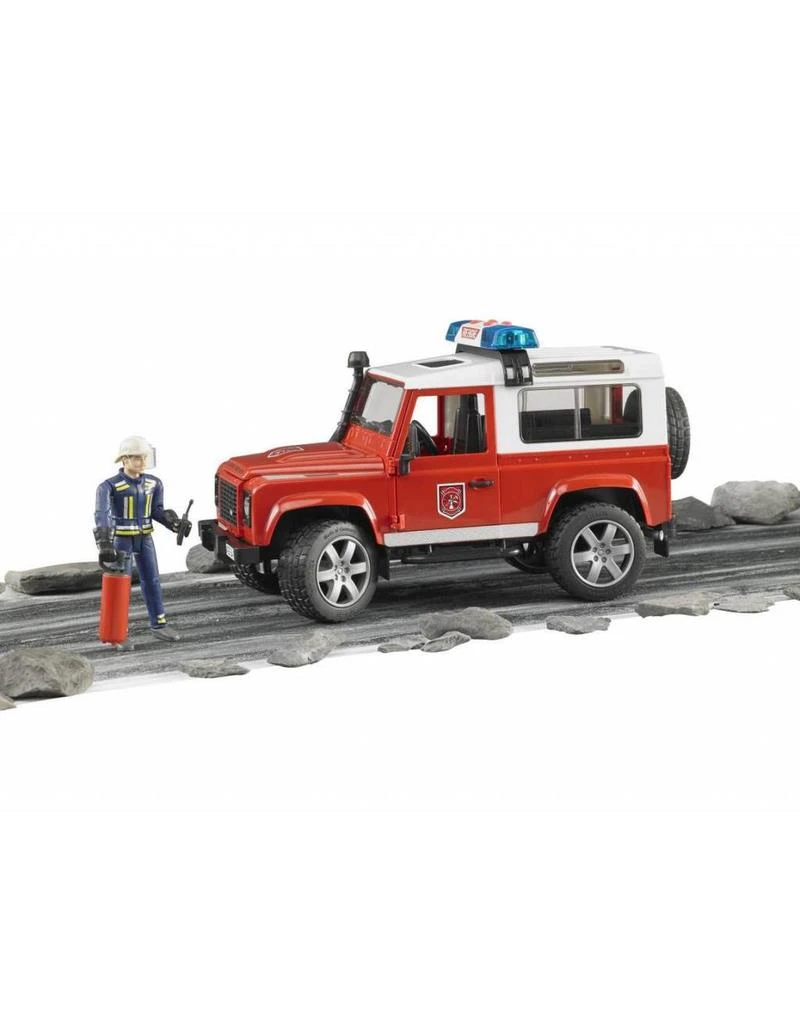 Bruder 2596 - Land Rover Defender Stationwagen - Brandweerauto En Brandweerman 8 Bruder 2596 - Land Rover Defender Stationwagen - Brandweerauto En Brandweerman - Afbeelding 6