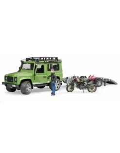Bruder 2598 - Landrover Defender Met Aanhanger En Ducati Motor En Berijder -Speelgoedwinkel bruder bruder 2598 landrover defender met aanhange 2