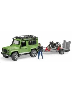 Bruder 2598 - Landrover Defender Met Aanhanger En Ducati Motor En Berijder