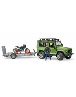 Bruder 2598 - Landrover Defender Met Aanhanger En Ducati Motor En Berijder -Speelgoedwinkel bruder bruder 2598 landrover defender met aanhange 5