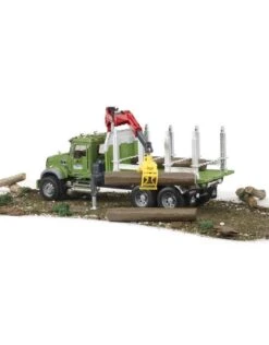 Bruder 2824 - Mack Granite Houttransporter Met Laadkraan En Bomen -Speelgoedwinkel bruder bruder 2824 mack granite houttransporter me 4