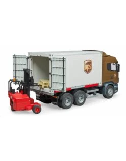 Bruder 3581 - Scania R-vrachtwagen UPS Met Heftruck -Speelgoedwinkel bruder bruder 3581 scania r vrachtwagen ups met he 3