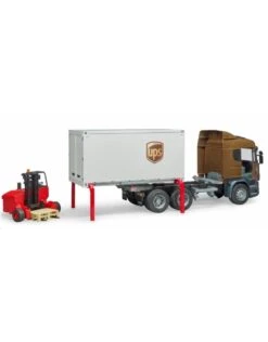Bruder 3581 - Scania R-vrachtwagen UPS Met Heftruck -Speelgoedwinkel bruder bruder 3581 scania r vrachtwagen ups met he 4
