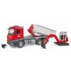 Bruder 3624 - MB Arocs Met Afrolcontainer En Schaeff HR16 Minibagger -Speelgoedwinkel bruder bruder 3624 mb arocs met afrolcontainer en