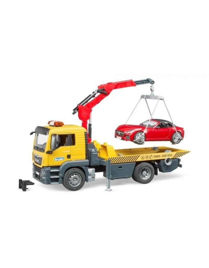 Bruder 3750 - MAN TGS Afsleepwagen Met Light & Sound Module En Roadster 3 Bruder 3750 - MAN TGS Afsleepwagen Met Light & Sound Module En Roadster