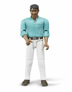 Bruder 60003 - Speelfiguur Man: Donker, Bruin, Witte Jeans
