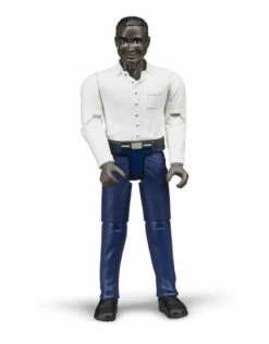 Bruder 60004 - Speelfiguur Man: Donker, Zwart, Donkerblauwe Jeans
