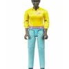 Bruder 60404 - Speelfiguur Vrouw: Donker, Zwart, Turquoise Jeans -Speelgoedwinkel bruder bruder 60404 speelfiguur vrouw donker zwart