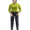 Bruder 60405 - Speelfiguur Vrouw: Blank, Grijs, Donkerblauwe Jeans -Speelgoedwinkel bruder bruder 60405 speelfiguur vrouw blank grijs