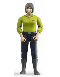 Bruder 60405 - Speelfiguur Vrouw: Blank, Grijs, Donkerblauwe Jeans