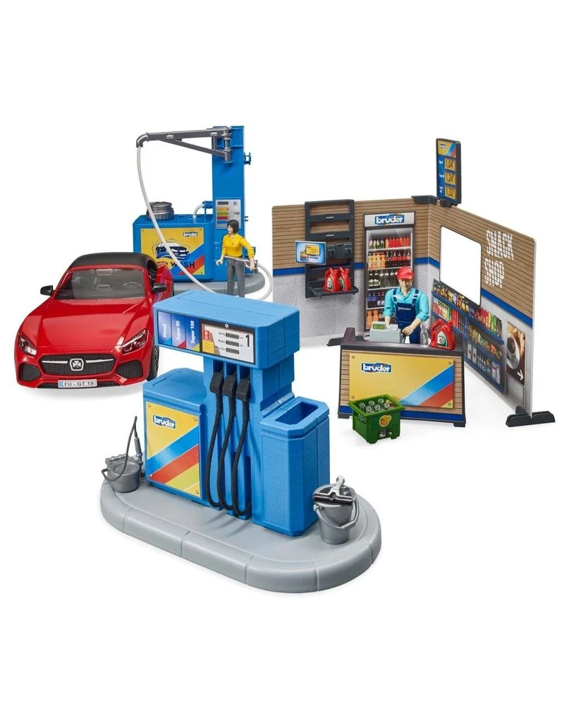 Bruder 62111 - Tankstation Met Wasplaats 4 Bruder 62111 - Tankstation Met Wasplaats - Afbeelding 2