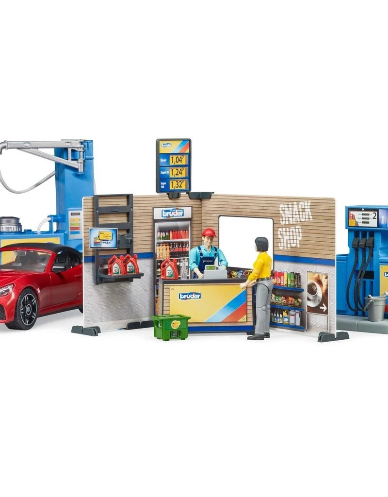 Bruder 62111 - Tankstation Met Wasplaats 3 Bruder 62111 - Tankstation Met Wasplaats