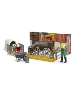 Bruder 62611 - Koe En Kalverstal Met Boer -Speelgoedwinkel bruder bruder 62611 koe en kalverstal met boer 2