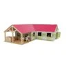 Kids Globe 610210 - Paardenhoekstal Met3 Boxen En Berging1:24 Wit/roze (geschikt Voor Schleich) -Speelgoedwinkel kids globe 610210 paardenhoekstal met3 boxen en be