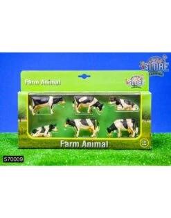 Kids Globe 570009 - Koe - Zwart/wit Liggend/staand Set Van 6 Stuks (1:32)