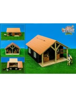 Kids Globe 610167 - Paardenstal Hout Met 2 Boxen En Berging (geschikt Voor Schleich) 1:24
