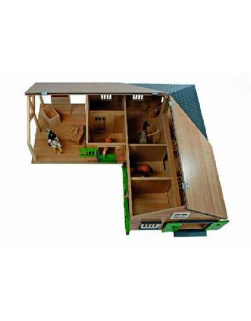 Kids Globe 610211 - Paardenhoekstal Met3 Boxen En Berging1:24 Bruin/zwart (geschikt Voor Schleich) 4 Kids Globe 610211 - Paardenhoekstal Met3 Boxen En Berging1:24 Bruin/zwart (geschikt Voor Schleich) - Afbeelding 2