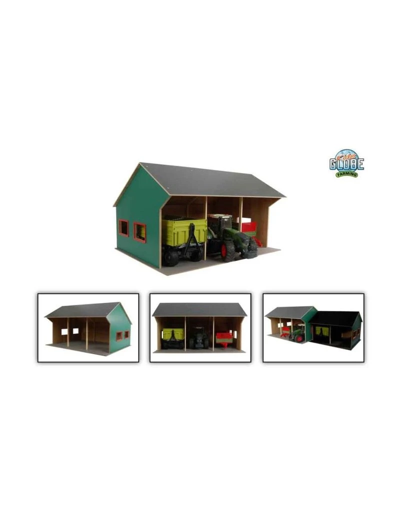 Kids Globe 610260 - Kapschuur Voor 3 Tractoren (1:16 / Bruder) 3 Kids Globe 610260 - Kapschuur Voor 3 Tractoren (1:16 / Bruder)