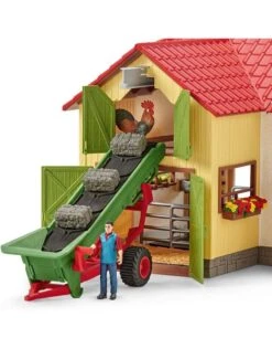 Schleich Farm 42377 - Hooi Transportband Met Boer -Speelgoedwinkel schleich schleich farm 42377 hooi transportband me 2