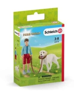 Schleich Farm 42478 - Wandelen Met Labrador Retriever -Speelgoedwinkel schleich schleich farm 42478 wandelen met labrador 3